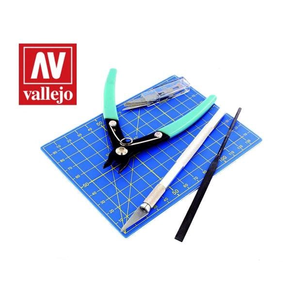 Vallejo AVT11001 Hobby Tools 9pc Plastic Modelling Tool set (8938375217389)