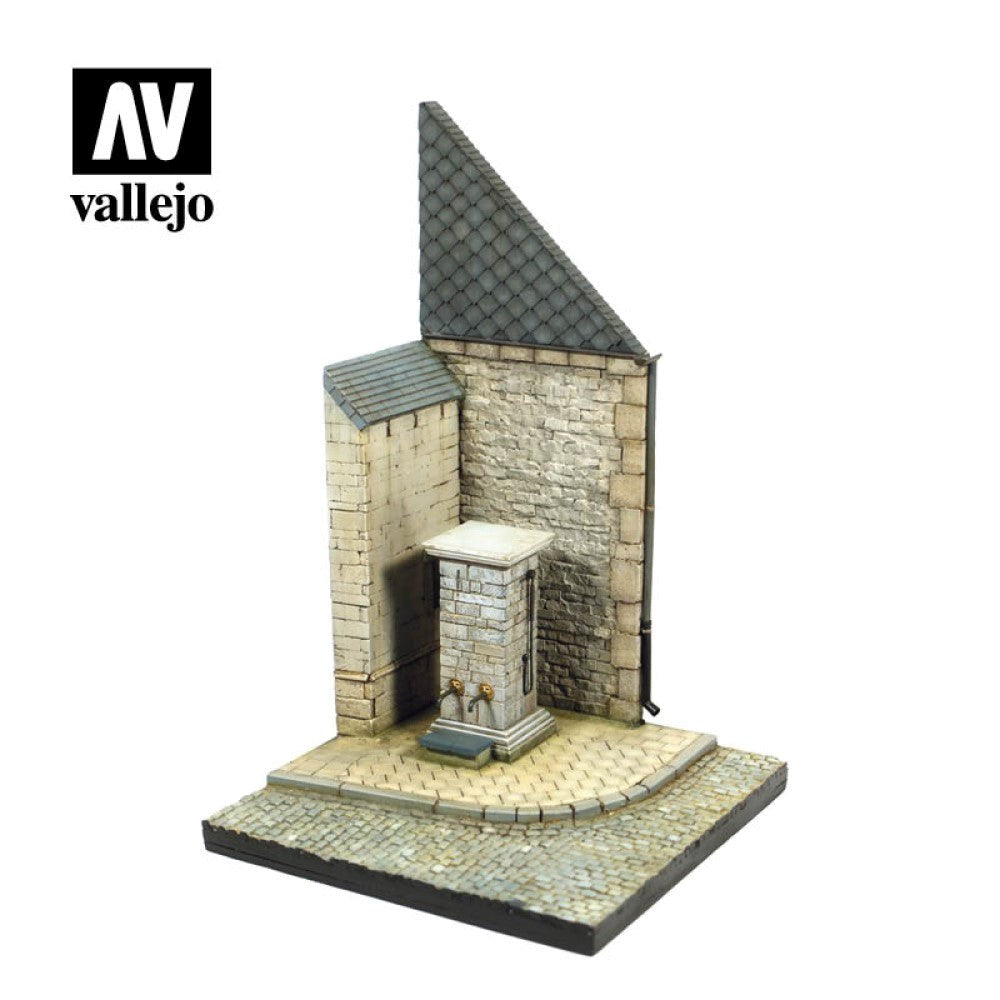 Vallejo AVSC004 Scenics Bases 1/35 -Street Corner with Waterpump (8938377871597)
