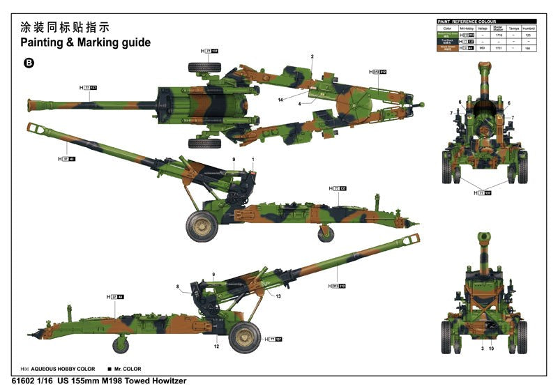 Trumpeter 61602 1/16 US 155mm M198 Towed Howitzer (8948589396205)