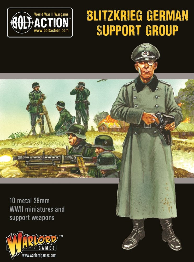 Bolt Action 402212007 1/56 German Army Support Blitzkrieg Group (HQ Mortar & MMG) (8949323661549)