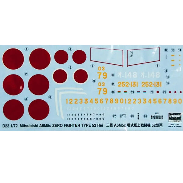 Hasegawa 453 1/72 Mitsubishi A6M5c ZERO FIGHTER (ZEKE) TYPE 52 Hei (Japanese Navy Carrier Fighter) - Hobby City NZ