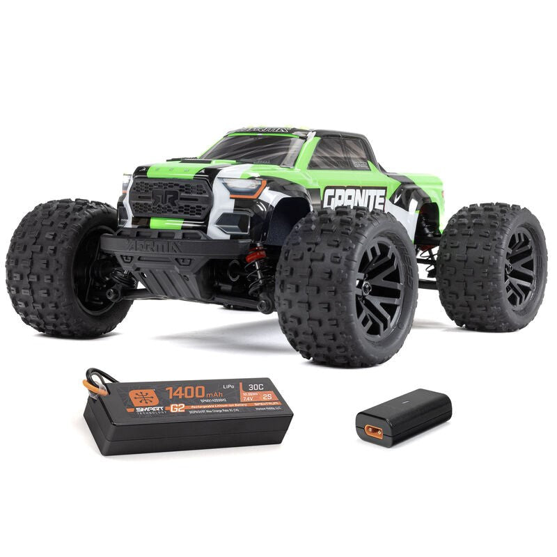 ARRMA ARA2102T3 1/18 GRANITE GROM MEGA 380 Brushed 4X4 Monster Truck RTR with Battery & Charger Green (8949800239341)
