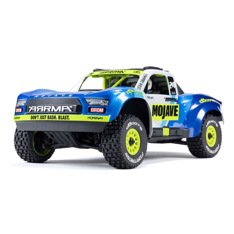 ARRMA ARA2104T2 MOJAVE GROM MEGA 380 Brushed 4X4 Small Scale Desert Truck RTR with Battery & Charger Blue/White (8949800337645)