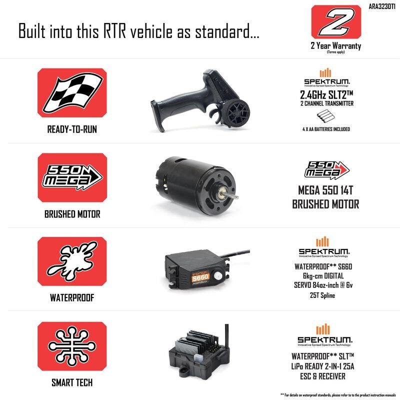 ARRMA ARA3230T1 1/10 GORGON 4X2 MEGA 550 Brushed Monster Truck RTR Blue (Needs Batt and Charger) (8949802074349)