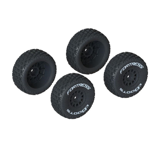 ARRMA dBoots FORTRESS Glued Black Mojave Grom RC Tyre Set 1/16 Scale - ARA550117