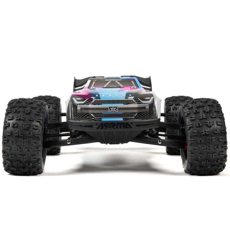 ARRMA ARA8608V6T2 1/8 KRATON 6S V6 4X4 BLX Brushless Speed Monster Truck RTR Blue/Pink (8949803876589)