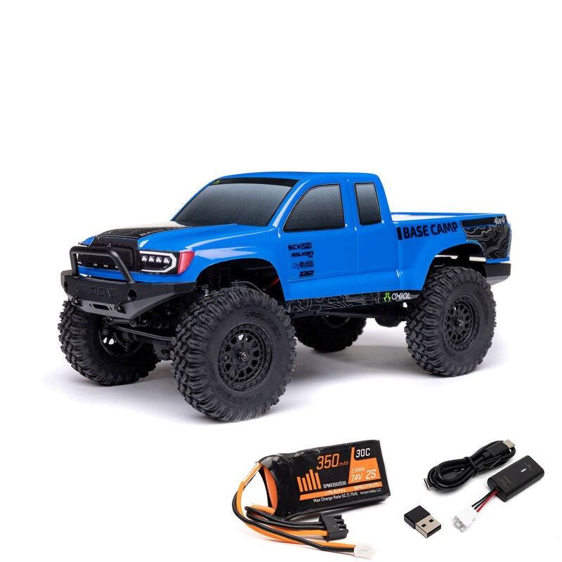 Axial AXI-1219T2 1/24 SCX24 Base Camp 4x4 Rock Crawler Brushed RTR - Blue