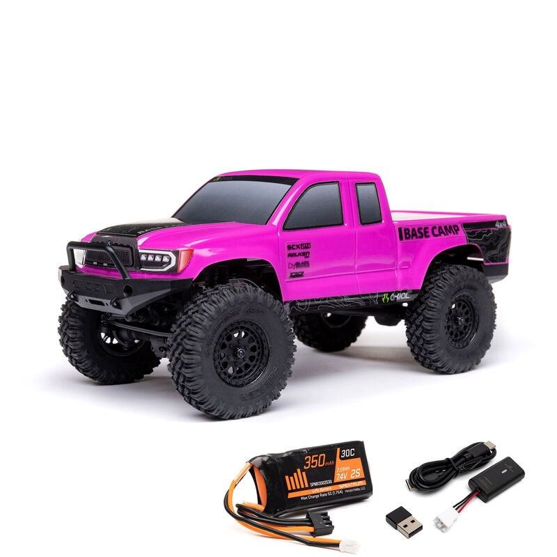 Axial AXI-1219T3 1/24 SCX24 Base Camp 4x4 Rock Crawler Brushed RTR - Pink