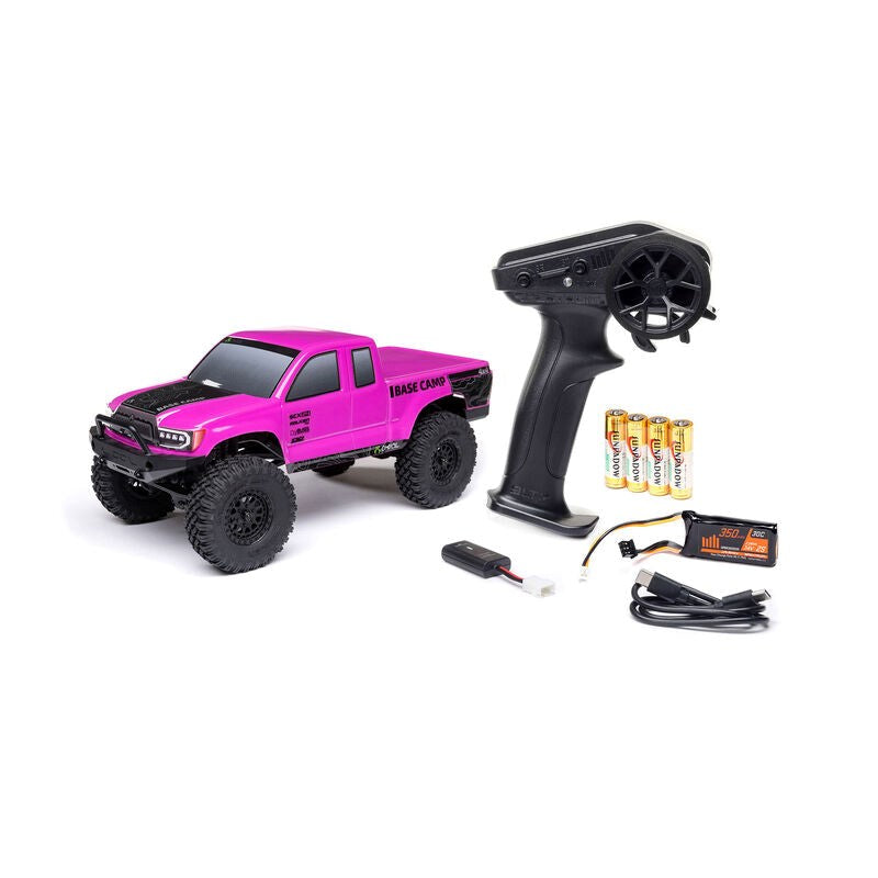 Axial AXI-1219T3 1/24 SCX24 Base Camp 4x4 Rock Crawler Brushed RTR - Pink