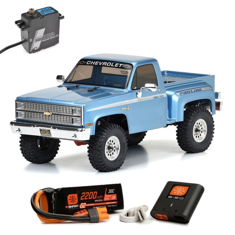 Axial AXI03029+SW-1213SG+SPMXPSA200 SCX10 III Base Camp Proline 82 Chevy K10 Limited Edition RTR plus Smart G2 Air Powerstage Bundle 2 plus Savox 42kg Water Proof Metal Gear Digital HV Servo