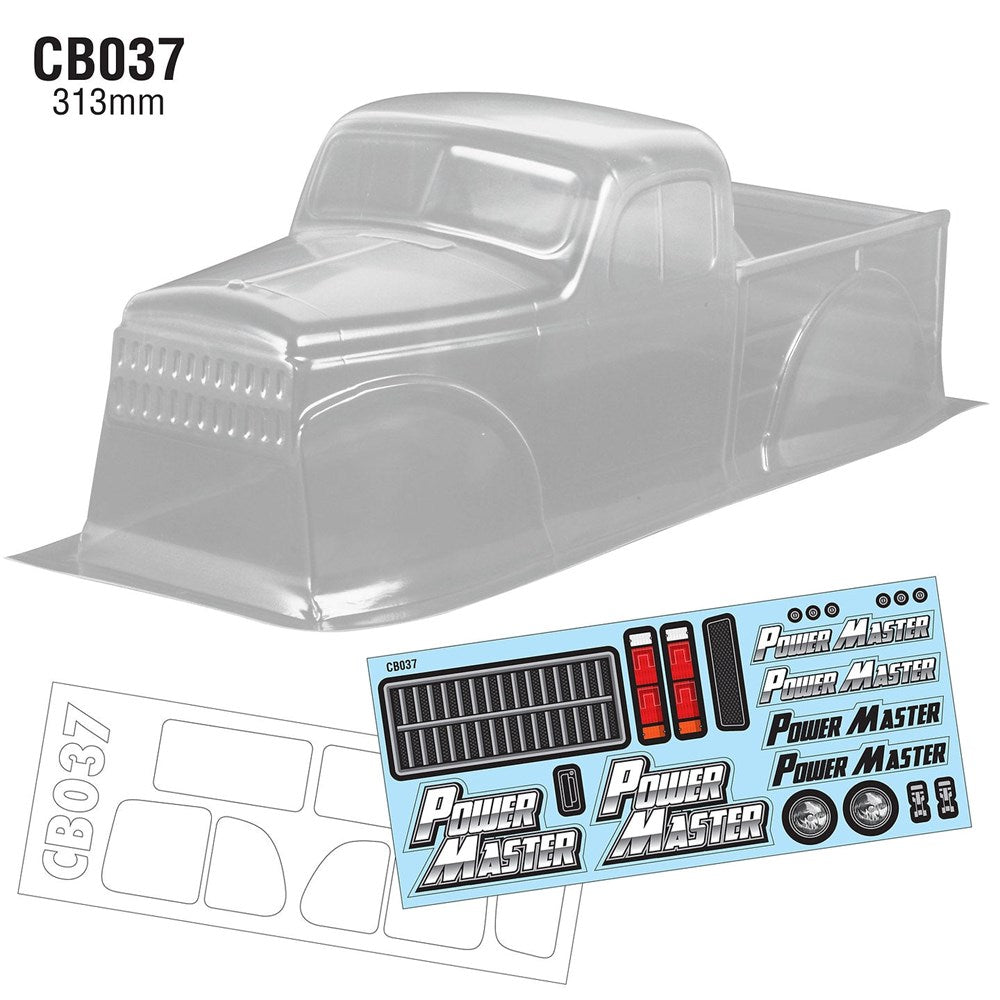 Team C CB037 1/10 Power Master Crawler Body Clear 313mm WB 145mm Wide (8949804728557)