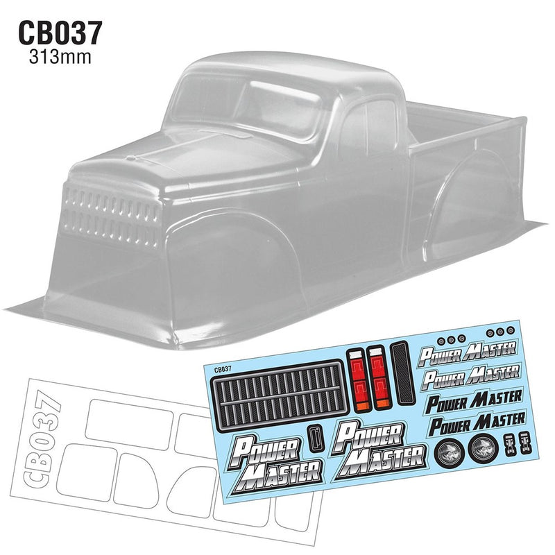 Team C CB037 1/10 Power Master Crawler Body Clear 313mm WB 145mm Wide