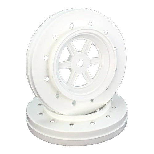 DE Racing DER-GDF-AW Gambler Wheels for Accelerator Tyres / WHITE (4pc) 1.9/3.0in (8949807055085)