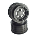 DE Racing DER-GLR-AB Gambler Rear Wheels for Late Model / MWM / Street Stock / 12mm Hex / AE -TLR / BLACK (4 PC) 1.7/2.2in (8949807153389)