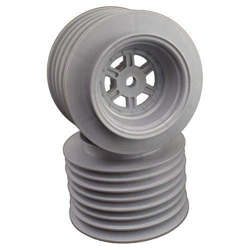 DE Racing DER-GLR-AS Gambler Rear Sprint Wheels with 12mm Hex / AE -TLR / SILVER (4 PC) 1.7/2.2in