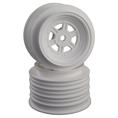 DE Racing DER-GLR-AW Gambler Rear Wheels for Late Model / MWM / Street Stock / 12mm Hex / AE -TLR / WHITE (4 PC) 1.7/2.2in (8949807284461)