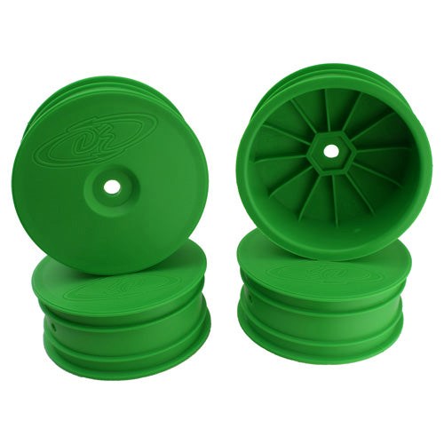 DE Racing DER-SB4-A4G Speedline Buggy Wheels for Associated B64 - B64D / TLR 22 3.0 - 4.0 / Front / GREEN / 4Pcs 2.2in (8949809316077)