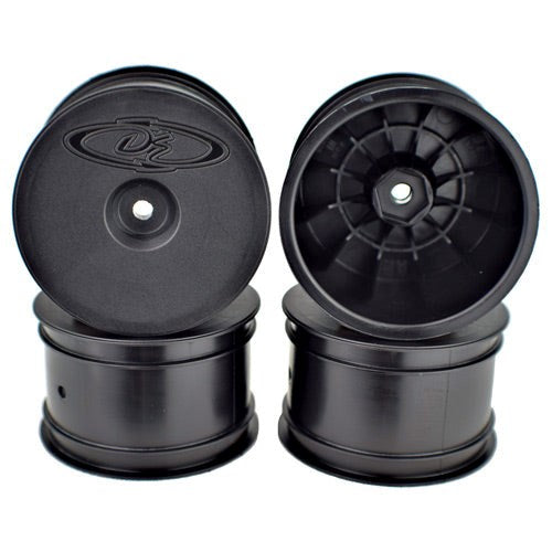 DE Racing DER-SB4-ARB Speedline Buggy Wheels for Associated B6.1 - B64 / TLR 22 - 22-4 / Rear / BLACK / 4pcs 2.2in