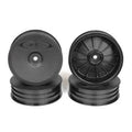 DE Racing DER-SB4-SAB Slim Speedline Buggy Wheels for Associated B6 - B6D / Kyosho RB6 / Front / BLACK / 4Pcs 2.2in Narrow for carpet racing (8949810004205)