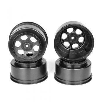 DE Racing DER-TS4-A4B Trinidad SC Wheels for Associated SC5M - SC10 - ProSC / BLACK / 4pcs 2.2/3.0in (8949810331885)