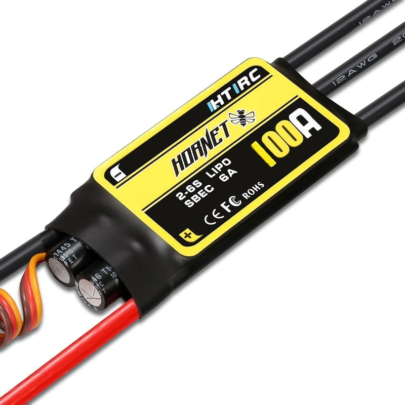 HTIRC HTI-H100-1010030 H-100A Hornet 100A. Aircraft ESC SBEC 73g 62x35x12mm