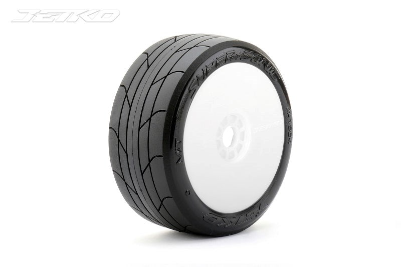 Jetko Buggy EX-Super Sonic Dish LW White Medium Soft Glued Belted MTD 1/8 Scale RC Tyre