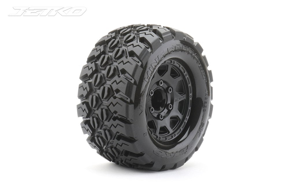 Jetko EX-King Cobra 2.8 Claw Rim Black Medium Soft Glued RC Wheel & Tyre Set 1/10 Scale