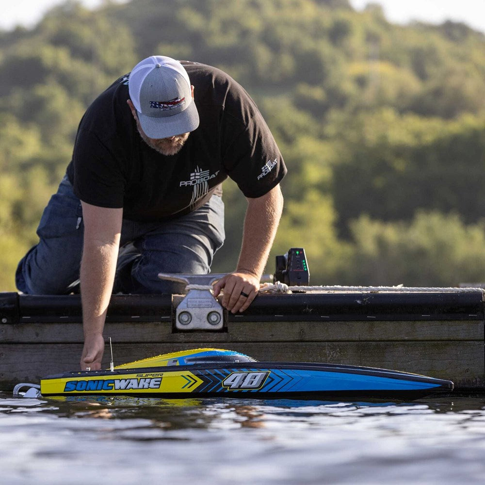 Proboat PRB08052+GA8000-4S100-PCV3x2 Super Sonicwake 48in 8S Self-Righting Brushless Deep-V RTR (8949819900141)