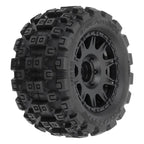 Pro-Line Badlands MX 1.85in All-Terrain Mounted Raid Black 12mm Hex Granite GROM 4x4 RC Wheel & Tyre Set