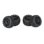 Pro-Line Badlands MX 1.85in All-Terrain Mounted Raid Black 12mm Hex Granite GROM 4x4 RC Wheel & Tyre Set (3)