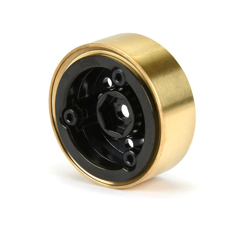 Proline PRO281200 1/24 Rock Shooter Brass F/R 1.0" 7mm Hex Crawler Wheels (2) Black SCX24 (8949821014253)