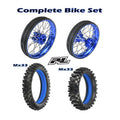 Proline PRO283600T1+PRO283700T1+PRO1022901+PRO1023001 1/4 Pro-Spec Aluminum V2 Bead Complete Bike F/R Wheel/MX33 Tire Combo Set Unmounted Blue: Promoto-MX (8949821079789)