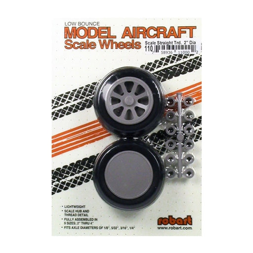 Robart ROB110 2" SCALE STRAIGHT TREAD WHEEL (pair) (8949824323821)