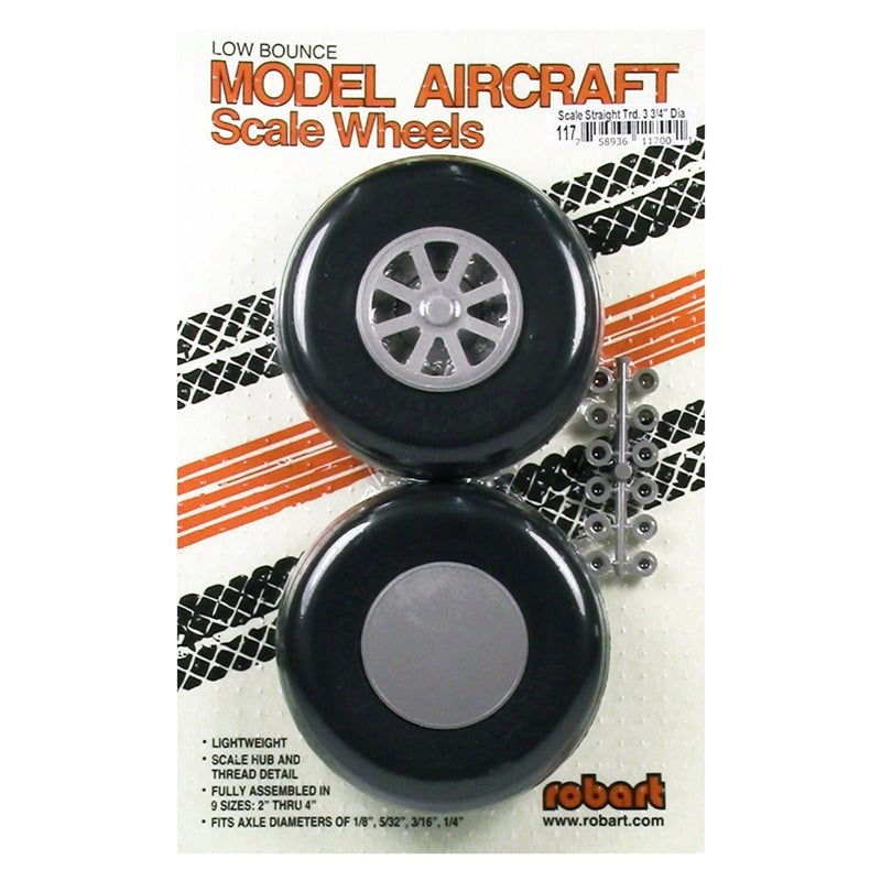 Robart ROB117 3 3/4" SCALE STRAIGHT TREAD WHEEL (pair) (8949824356589)