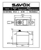 Savox Standard size Digital HV Servo 25kg 0.15sec @7.4v 16Kg/cm (2)