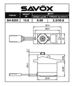 Savox SH-0253 Plus Micro Digital Servo 13.6g / 2.2kg-cm (8949824684269)