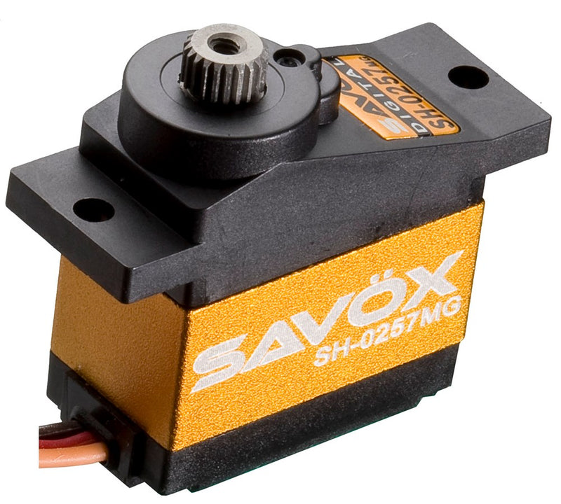 Savox SH-0257MGP Micro size 2.2kg/cm 0.09sec @ 6v Digital Servo with Soft Start 13.6g 22.8x12x25.4mm.