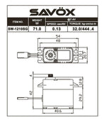 Savox Standard size Waterproof 32kg/cm 0.13sec @ 7.4v Digital (2)