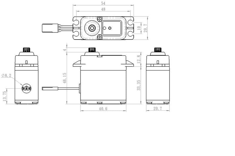 Savox SW-1212SGP HV 46kg/cm 0.14sec @ 7.4v Waterproof Digital Servo with Soft Start 83g 40.6x20.7x46.1mm