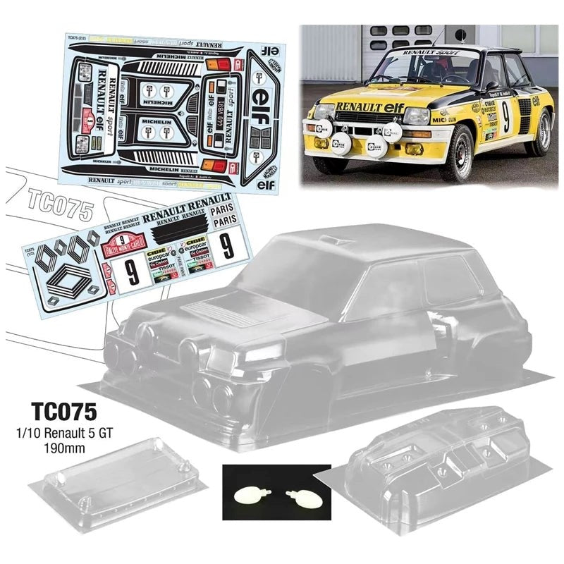 Team C TC075-E 1/10 RENAULT 5 GT Group b Rally 190mm Elf Decal Sheet (8949827174637)