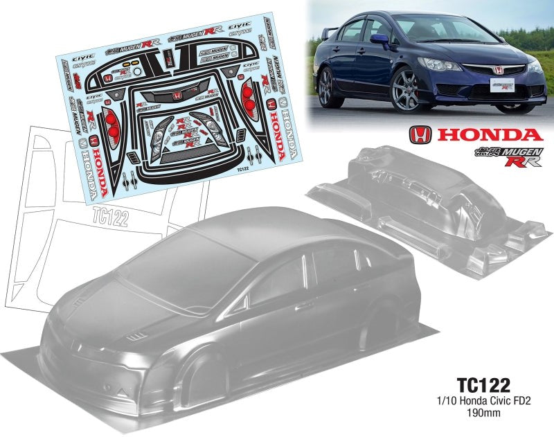 Team C TC122 1/10 Honda Civic FD2 190mm (8949827305709)