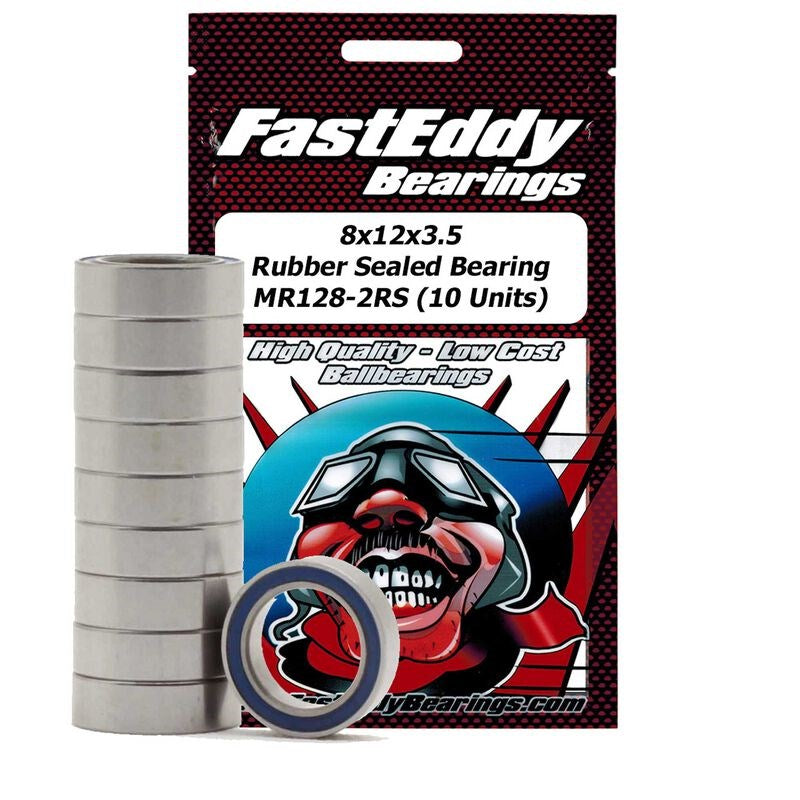 Fast Eddy TFE276 8x12x3.5 Rubber Sealed Bearing MR128-2RS-10 Units