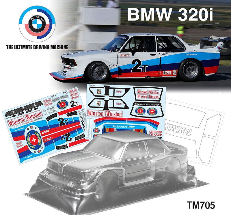 Team C TM705-GR5 1/10 Mini BMW 320i GR5 Decal Set WB 210mm Width 165mm