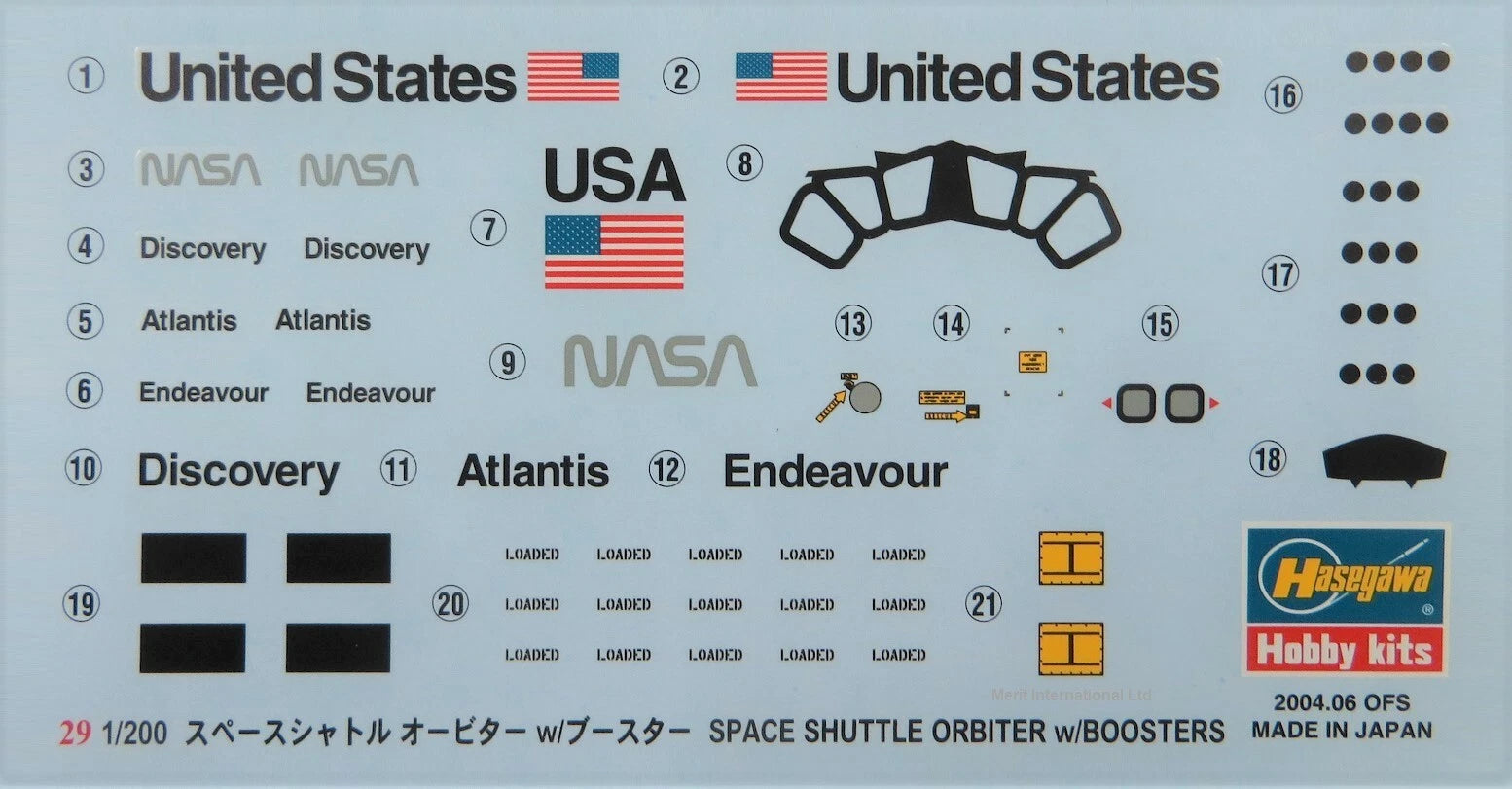 Hasegawa 10729 1/200 SPACE SHUTTLE ORBITER with BOOSTERS - Hobby City NZ
