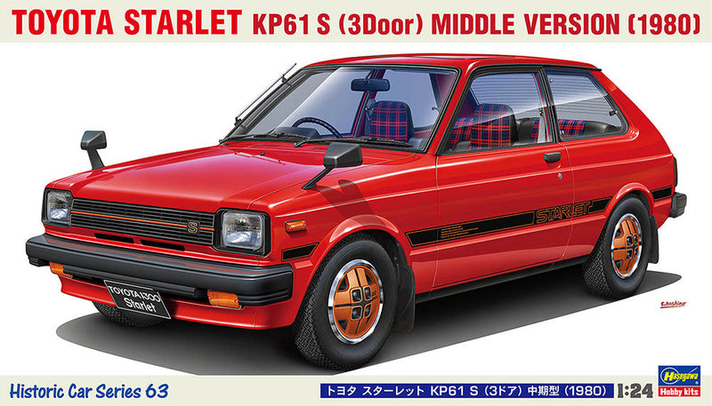 Hasegawa 21163 1/24 TOYOTA STARLET KP61 S 3Door MIDDLE VERSION 1980