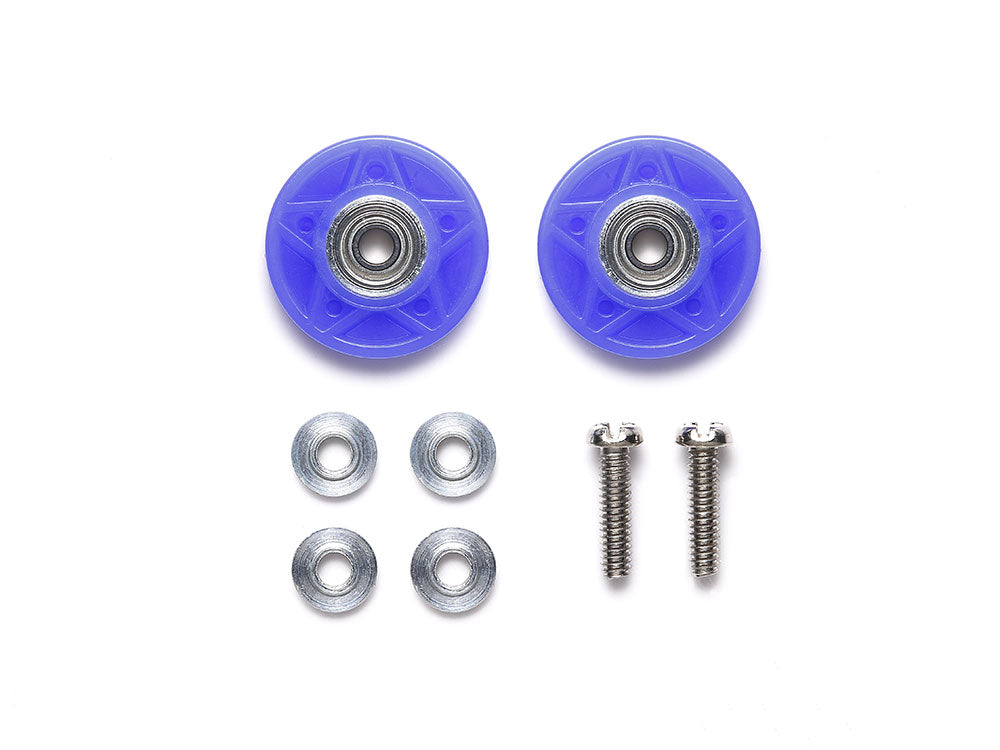 Tamiya 15551 13mm Plastic Ball-Bearing Rollers (Blue) Mini 4WD