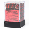 Chessex Translucent 12mm d6 Smoke/red Dice Block (36 dice)