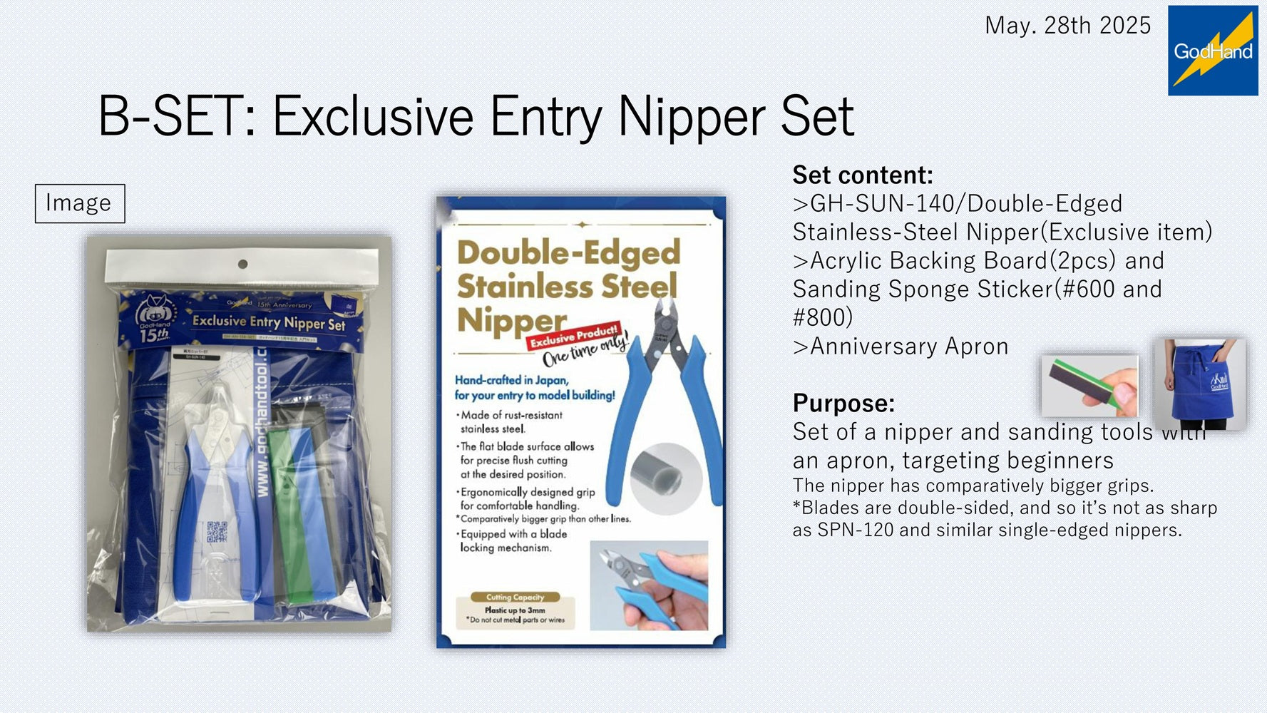 Godhand Tools GH-AN-15B-SET 15th Anniversary Exclusive Entry Nipper Set