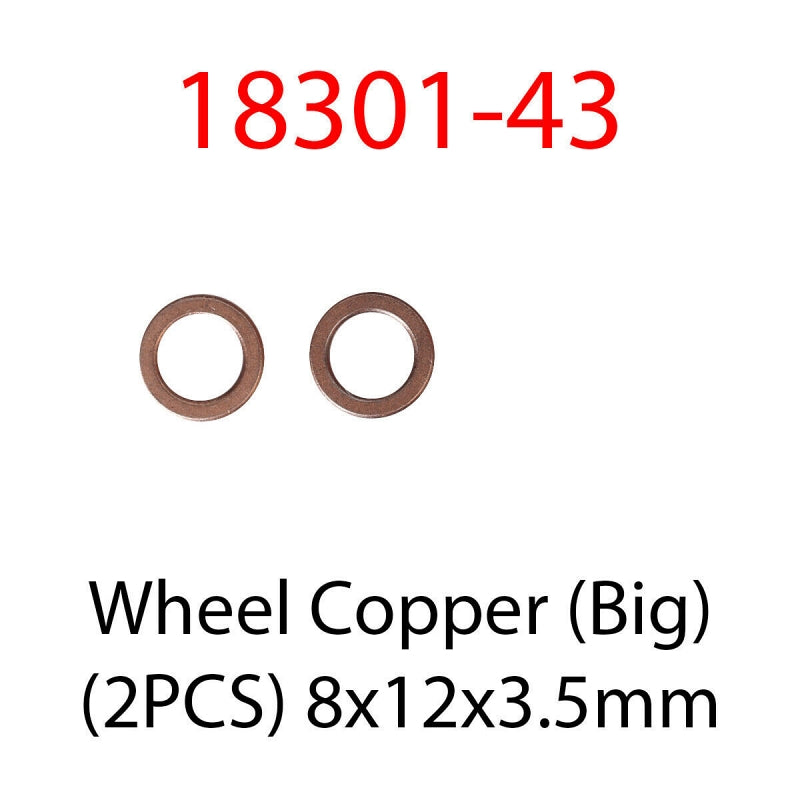 HOSpeed 18301-43 Wheel Big Copper Bushes (8mmx12mmx3.5mm) 2pcs - Hobby City NZ (8348646113517)