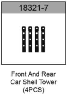HOSpeed 18321-7 Front/Rear Body mounts 18421/2 - Hobby City NZ (8348647194861)